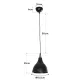 GloboStar® RADE 203-0126 Μοντέρνο Κρεμαστό Φωτιστικό Καμπάνα Μονόφωτο 1 x E27 IP20 Λευκό με Ασημί Πλαστικό - Μ17.5 x Π17.5 x Υ56cm