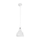 GloboStar® RADE 203-0126 Μοντέρνο Κρεμαστό Φωτιστικό Καμπάνα Μονόφωτο 1 x E27 IP20 Λευκό με Ασημί Πλαστικό - Μ17.5 x Π17.5 x Υ56cm