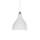 GloboStar® RADE 203-0126 Μοντέρνο Κρεμαστό Φωτιστικό Καμπάνα Μονόφωτο 1 x E27 IP20 Λευκό με Ασημί Πλαστικό - Μ17.5 x Π17.5 x Υ56cm