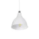 GloboStar® RADE 203-0126 Μοντέρνο Κρεμαστό Φωτιστικό Καμπάνα Μονόφωτο 1 x E27 IP20 Λευκό με Ασημί Πλαστικό - Μ17.5 x Π17.5 x Υ56cm