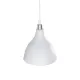 GloboStar® RADE 203-0126 Μοντέρνο Κρεμαστό Φωτιστικό Καμπάνα Μονόφωτο 1 x E27 IP20 Λευκό με Ασημί Πλαστικό - Μ17.5 x Π17.5 x Υ56cm