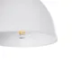 GloboStar® RADE 203-0126 Μοντέρνο Κρεμαστό Φωτιστικό Καμπάνα Μονόφωτο 1 x E27 IP20 Λευκό με Ασημί Πλαστικό - Μ17.5 x Π17.5 x Υ56cm
