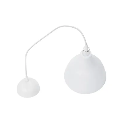 GloboStar® RADE 203-0126 Μοντέρνο Κρεμαστό Φωτιστικό Καμπάνα Μονόφωτο 1 x E27 IP20 Λευκό με Ασημί Πλαστικό - Μ17.5 x Π17.5 x Υ56cm