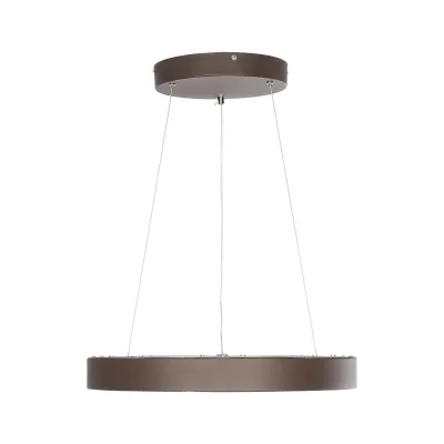 GloboStar® SALEM 61244 Κρεμαστή Πλαφονιέρα Οροφής Δαχτυλίδι-Κύκλος LED CCT 75W 8625lm 120° AC 220-240V - Εναλλαγή Φωτισμού μέσω Τηλεχειριστηρίου All In One Ψυχρό 6000k+Φυσικό 4500k+Θερμό 2700k Dimmable Φ45cm - Καφέ Χάλκινο - 3 Years Warranty