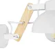 GloboStar® GRANT 00903 Μοντέρνο Φωτιστικό Τοίχου Απλίκα Μονόφωτο Λευκό με Ξύλινο Βραχίονα Μεταλλικό Φ15 x Y12cm