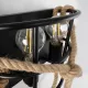 Vintage φωτιστικό τοίχου - απλίκα kelvo® BARBOSA με 2 ντουί E27 AC 220-240V IP20 μαύρο & μπεζ 30x16x20cm 01083