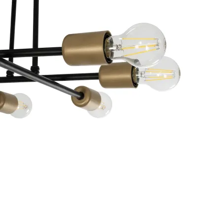 Vintage πολύφωτο οροφής BLAZEA με 8 ντουί E27 AC 220-240V IP20 χρυσό και μαύρο 51x51x7cm Vintage πολύφωτο οροφής BLAZEA με 8 ντουί E27 AC 220-240V IP20 χρυσό και μαύρο 51x51x7cm