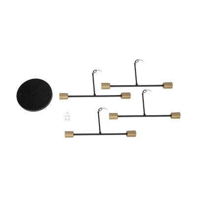 Vintage πολύφωτο οροφής BLAZEA με 8 ντουί E27 AC 220-240V IP20 χρυσό και μαύρο 51x51x7cm Vintage πολύφωτο οροφής BLAZEA με 8 ντουί E27 AC 220-240V IP20 χρυσό και μαύρο 51x51x7cm