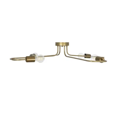 Vintage πολύφωτο οροφής MOORNA με 4 ντουί E27 AC 220-240V IP20 χρυσό 97x97x7cm
