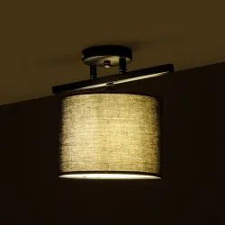 Vintage φωτιστικό οροφής μονόφωτο GLOWEN με ντουί E27 AC 220-240V IP20 μαύρο και χρυσό