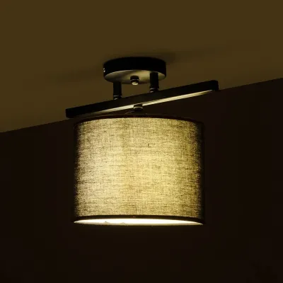 Vintage φωτιστικό οροφής μονόφωτο GLOWEN με ντουί E27 AC 220-240V IP20 μαύρο και χρυσό