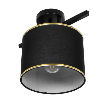 Vintage φωτιστικό οροφής μονόφωτο GLOWEN με ντουί E27 AC 220-240V IP20 μαύρο και χρυσό