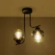 Vintage δίφωτο φωτιστικό οροφής GLOSSA με ντουί 2xE27 AC 220-240V IP20 μαύρο & μαύρο φιμέ 40x15x17cm