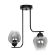 Vintage δίφωτο φωτιστικό οροφής GLOSSA με ντουί 2xE27 AC 220-240V IP20 μαύρο & μαύρο φιμέ 40x15x17cm