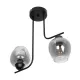 Vintage δίφωτο φωτιστικό οροφής GLOSSA με ντουί 2xE27 AC 220-240V IP20 μαύρο & μαύρο φιμέ 40x15x17cm