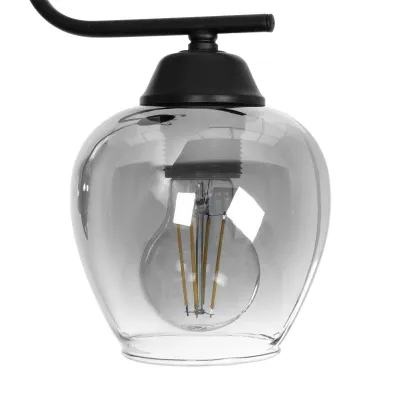Vintage δίφωτο φωτιστικό οροφής GLOSSA με ντουί 2xE27 AC 220-240V IP20 μαύρο & μαύρο φιμέ 40x15x17cm