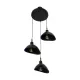 GloboStar® RIVE 203-0144 Vintage Κρεμαστό Φωτιστικό Καμπάνα Τρίφωτο 3 x E27 IP20 Μαύρο με Χρυσό Πλαστικό - Μ45 x Π45 x Υ80cm