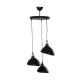 GloboStar® RIVE 203-0144 Vintage Κρεμαστό Φωτιστικό Καμπάνα Τρίφωτο 3 x E27 IP20 Μαύρο με Χρυσό Πλαστικό - Μ45 x Π45 x Υ80cm