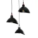GloboStar® RIVE 203-0144 Vintage Κρεμαστό Φωτιστικό Καμπάνα Τρίφωτο 3 x E27 IP20 Μαύρο με Χρυσό Πλαστικό - Μ45 x Π45 x Υ80cm