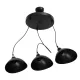 GloboStar® RIVE 203-0144 Vintage Κρεμαστό Φωτιστικό Καμπάνα Τρίφωτο 3 x E27 IP20 Μαύρο με Χρυσό Πλαστικό - Μ45 x Π45 x Υ80cm