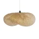 GloboStar® MEXICO 00721 Boho Κρεμαστό Φωτιστικό Ανάρτηση Μονόφωτο 1 x E27 IP20 Μπεζ Ξύλο - Μ100 x Π80 x Y35cm