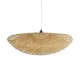 GloboStar® MEXICO 00721 Boho Κρεμαστό Φωτιστικό Ανάρτηση Μονόφωτο 1 x E27 IP20 Μπεζ Ξύλο - Μ100 x Π80 x Y35cm