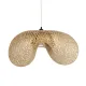 GloboStar® MEXICO 00721 Boho Κρεμαστό Φωτιστικό Ανάρτηση Μονόφωτο 1 x E27 IP20 Μπεζ Ξύλο - Μ100 x Π80 x Y35cm