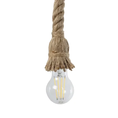 GloboStar® TROUVER 01183 Vintage Industrial Φωτιστικό Τοίχου Απλίκα Μονόφωτο Μπρούτζινο Σκουριά Μεταλλικό με Μπεζ Σχοινί Μ14.5 x Π3.3 x Υ16cm