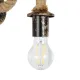 Φωτιστικό τοίχου απλίκα με ντουί 1 x E27 AC 220-240V IP20 χάλκινο εφέ σκουριάς & μπεζ σχοίνι Μ21 x Π12 x Υ16cm