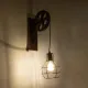 Φωτιστικό τοίχου απλίκα με ντουί 1 x E27 AC 220-240V IP20 χάλκινο εφέ σκουριάς  Μ15 x Π24 x Υ70cm