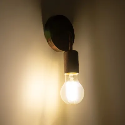 Vintage επιτοίχιο φωτιστικό kelvo® DON για λάμπα με ντουί E27 AC 220-240V IP20 χάλκινο εφέ σκουριάς 10x7x16cm