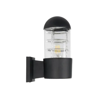 Φωτιστικό τοίχου απλίκα με ντουί 1 x E27 AC 220-240V IP20 σε μαύρο χρώμα μαύρο Μ11 x Π17 x Υ23cm