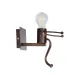 GloboStar® LITTLE MAN 01592 Μοντέρνο Φωτιστικό Τοίχου Απλίκα Μονόφωτο Καφέ Σκουριά Μεταλλικό Μ12 x Π19 x Υ17cm