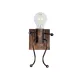 GloboStar® LITTLE MAN 01592 Μοντέρνο Φωτιστικό Τοίχου Απλίκα Μονόφωτο Καφέ Σκουριά Μεταλλικό Μ12 x Π19 x Υ17cm