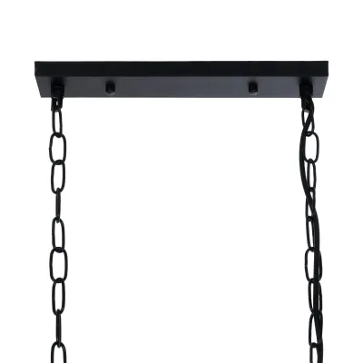 GloboStar® NEST 01643 Vintage Κρεμαστό Φωτιστικό Φιγούρα Δίφωτο 2 x E27 IP20 Μαύρο Μέταλλο με Πράσινο Πλαστικό - Μ73.6 x Π37.5 x Y38cm