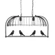 GloboStar® NEST 01643 Vintage Κρεμαστό Φωτιστικό Φιγούρα Δίφωτο 2 x E27 IP20 Μαύρο Μέταλλο με Πράσινο Πλαστικό - Μ73.6 x Π37.5 x Y38cm