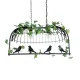 GloboStar® NEST 01643 Vintage Κρεμαστό Φωτιστικό Φιγούρα Δίφωτο 2 x E27 IP20 Μαύρο Μέταλλο με Πράσινο Πλαστικό - Μ73.6 x Π37.5 x Y38cm