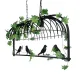 GloboStar® NEST 01643 Vintage Κρεμαστό Φωτιστικό Φιγούρα Δίφωτο 2 x E27 IP20 Μαύρο Μέταλλο με Πράσινο Πλαστικό - Μ73.6 x Π37.5 x Y38cm