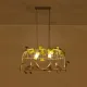 GloboStar® NEST 01644 Vintage Κρεμαστό Φωτιστικό Φιγούρα Δίφωτο 2 x E27 IP20 Λευκό Μέταλλο με Πράσινο Πλαστικό - Μ73.6 x Π37.5 x Y38cm