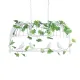 GloboStar® NEST 01644 Vintage Κρεμαστό Φωτιστικό Φιγούρα Δίφωτο 2 x E27 IP20 Λευκό Μέταλλο με Πράσινο Πλαστικό - Μ73.6 x Π37.5 x Y38cm