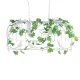 GloboStar® NEST 01644 Vintage Κρεμαστό Φωτιστικό Φιγούρα Δίφωτο 2 x E27 IP20 Λευκό Μέταλλο με Πράσινο Πλαστικό - Μ73.6 x Π37.5 x Y38cm