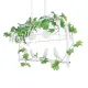 GloboStar® NEST 01644 Vintage Κρεμαστό Φωτιστικό Φιγούρα Δίφωτο 2 x E27 IP20 Λευκό Μέταλλο με Πράσινο Πλαστικό - Μ73.6 x Π37.5 x Y38cm
