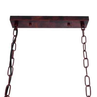 GloboStar® NEST 01645 Vintage Κρεμαστό Φωτιστικό Φιγούρα Δίφωτο 2 x E27 IP20 Χάλκινο Μέταλλο με Πράσινο Πλαστικό - Μ73.6 x Π37.5 x Y38.5cm
