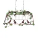 GloboStar® NEST 01645 Vintage Κρεμαστό Φωτιστικό Φιγούρα Δίφωτο 2 x E27 IP20 Χάλκινο Μέταλλο με Πράσινο Πλαστικό - Μ73.6 x Π37.5 x Y38.5cm