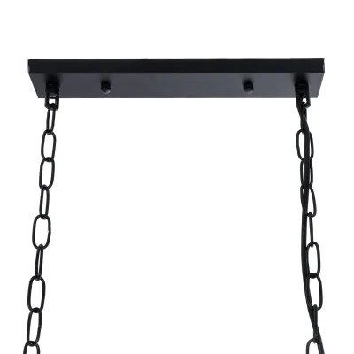 GloboStar® NEST 01646 Vintage Κρεμαστό Φωτιστικό Φιγούρα Τρίφωτο 3 x E27 IP20 Μαύρο Μέταλλο με Πράσινο Πλαστικό - Μ85.5 x Π37.5 x Y38cm
