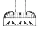 GloboStar® NEST 01646 Vintage Κρεμαστό Φωτιστικό Φιγούρα Τρίφωτο 3 x E27 IP20 Μαύρο Μέταλλο με Πράσινο Πλαστικό - Μ85.5 x Π37.5 x Y38cm