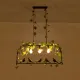 GloboStar® NEST 01646 Vintage Κρεμαστό Φωτιστικό Φιγούρα Τρίφωτο 3 x E27 IP20 Μαύρο Μέταλλο με Πράσινο Πλαστικό - Μ85.5 x Π37.5 x Y38cm