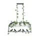 GloboStar® NEST 01646 Vintage Κρεμαστό Φωτιστικό Φιγούρα Τρίφωτο 3 x E27 IP20 Μαύρο Μέταλλο με Πράσινο Πλαστικό - Μ85.5 x Π37.5 x Y38cm