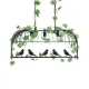 GloboStar® NEST 01646 Vintage Κρεμαστό Φωτιστικό Φιγούρα Τρίφωτο 3 x E27 IP20 Μαύρο Μέταλλο με Πράσινο Πλαστικό - Μ85.5 x Π37.5 x Y38cm