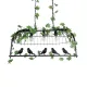 GloboStar® NEST 01646 Vintage Κρεμαστό Φωτιστικό Φιγούρα Τρίφωτο 3 x E27 IP20 Μαύρο Μέταλλο με Πράσινο Πλαστικό - Μ85.5 x Π37.5 x Y38cm